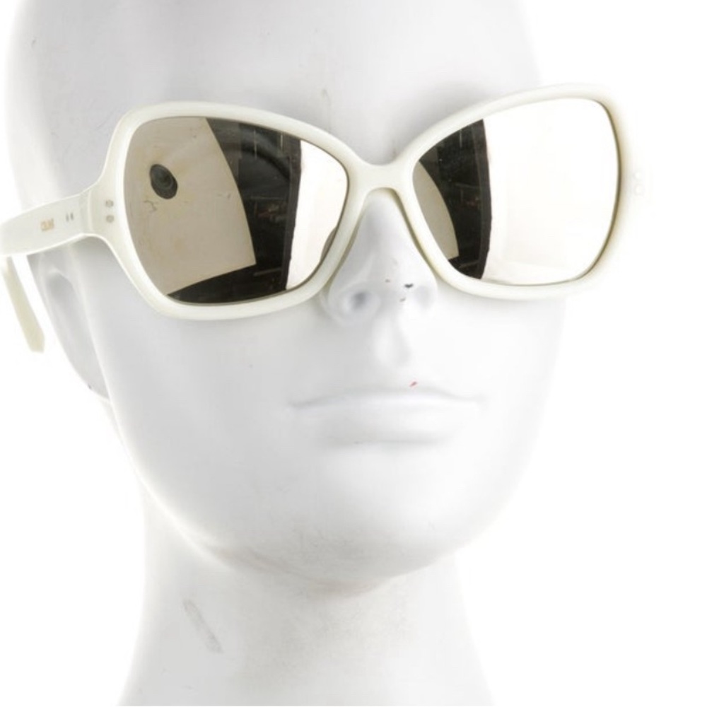 CELINE Ivory Smoke Mirror 56mm Butterfly Sunglasses